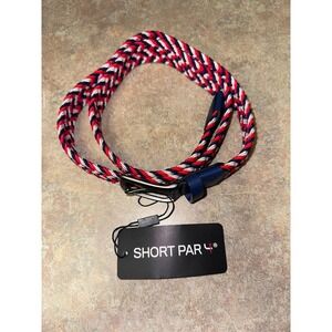 Short Par 4 Mens Red White Blue Braided Golf Belt